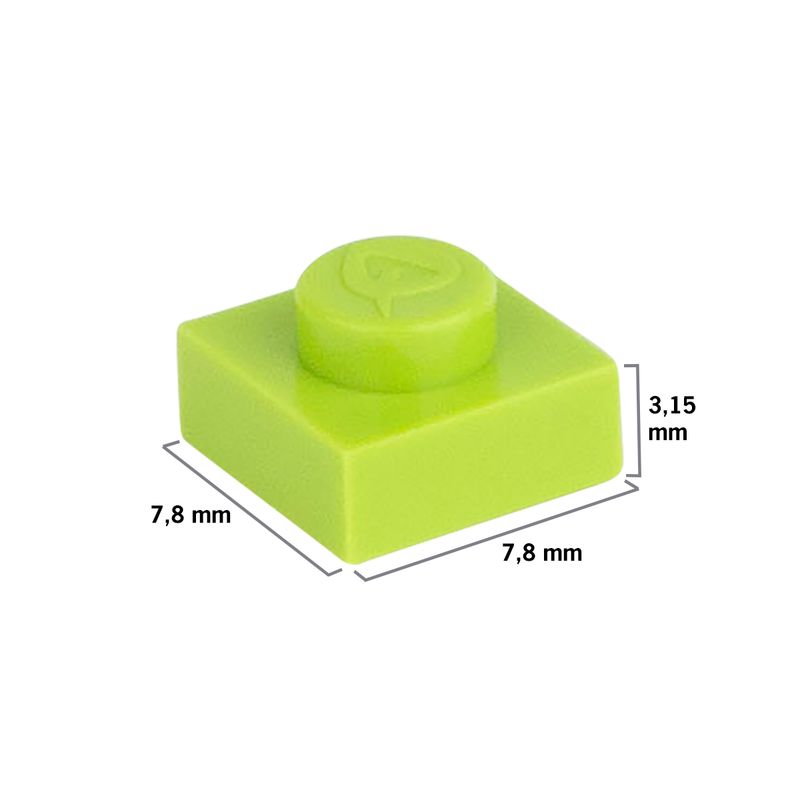 Loose plate 1X1 bright green 334 | Q-BRICKS® | pure imagination