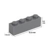 Picture of Loose brick 1X4 dusty gray 851