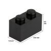 Picture of Loose brick 1X2 traffic black 650