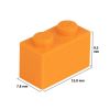 Picture of Loose brick 1X2 bright red orange 150