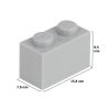 Picture of Loose brick 1X2 window gray 411