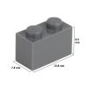 Picture of Loose brick 1X2 dusty gray 851