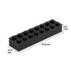 Picture of Loose brick 2X8 traffic black 650