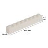 Picture of Loose brick 1X8 pure white 713