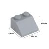 Picture of Roof tile 2X2/45° - window gray 411