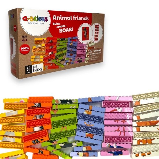 Picture of Educational brick set - Animal friends / 60 pcs