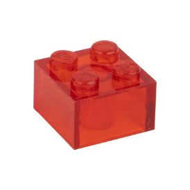 Bild von Lose Baustein 2X2 Flammenrot transparent 224